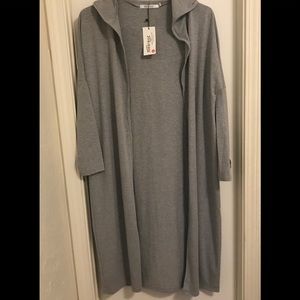 Meaneor Full Length Hooded Cardigan Duster SzM NWT